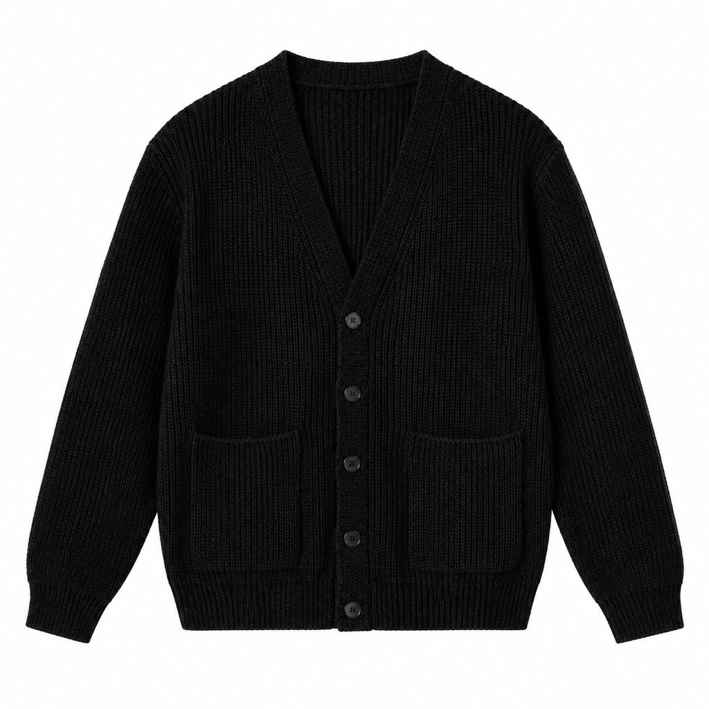 メンズ Vネック カーディガン 厚手 セーター ジャケット ニット トップス ハンサム 厚手 セーター カーディガン トップス