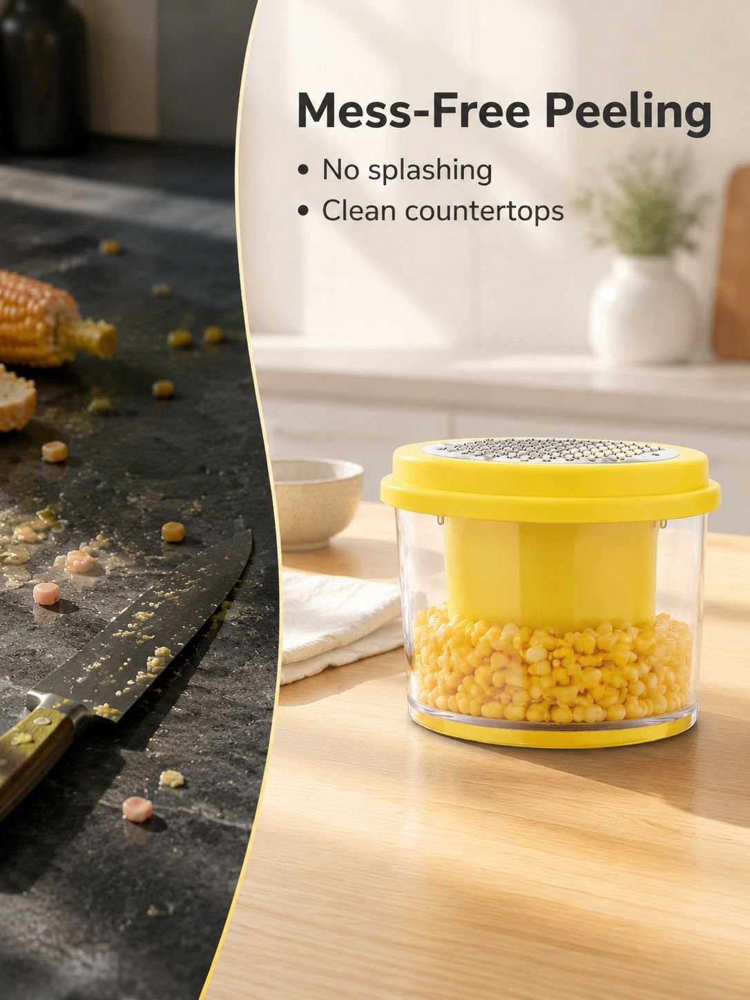 Corn stripping tool designed for quick kernel removal