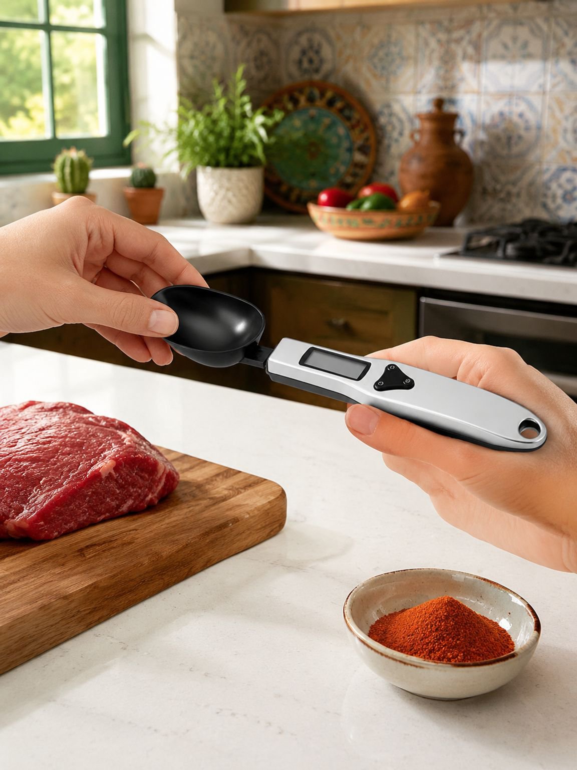 Báscula de cocina portátil para líquidos y sólidos