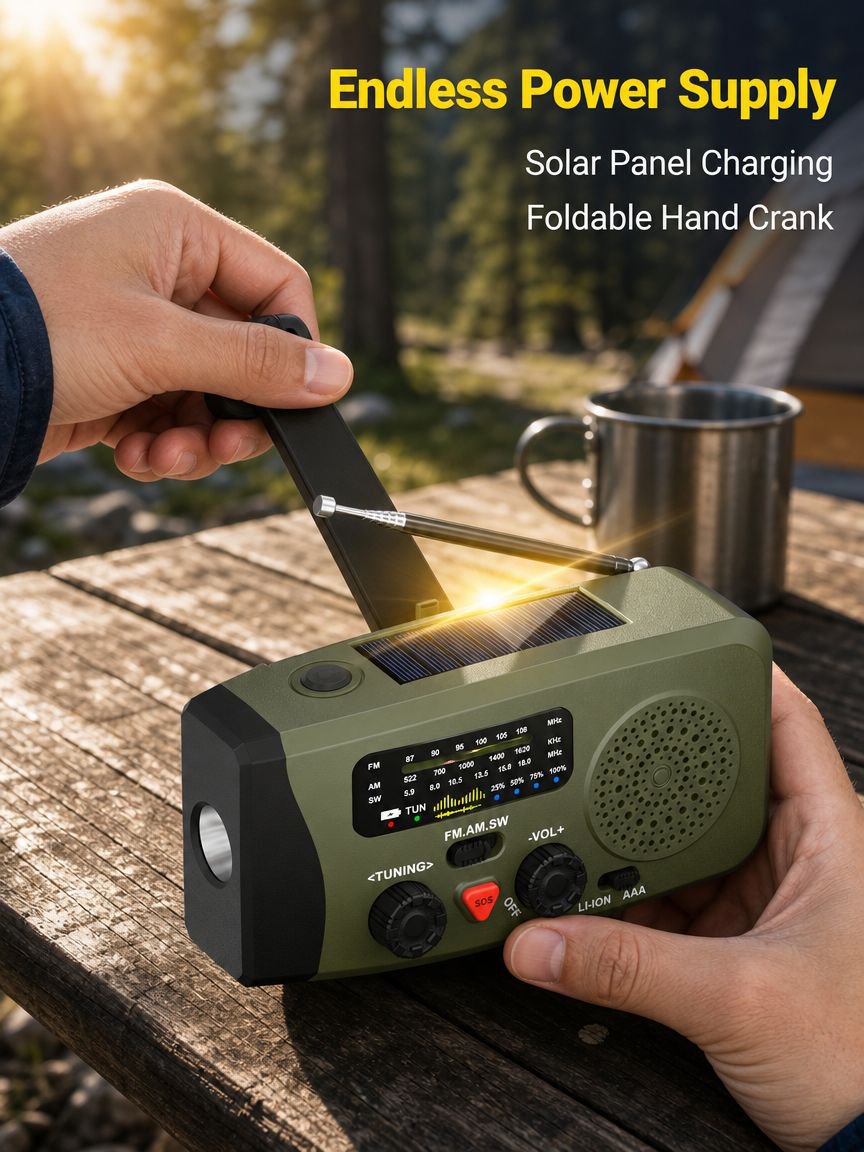 Multi-functional Emergency Radio Flashlight