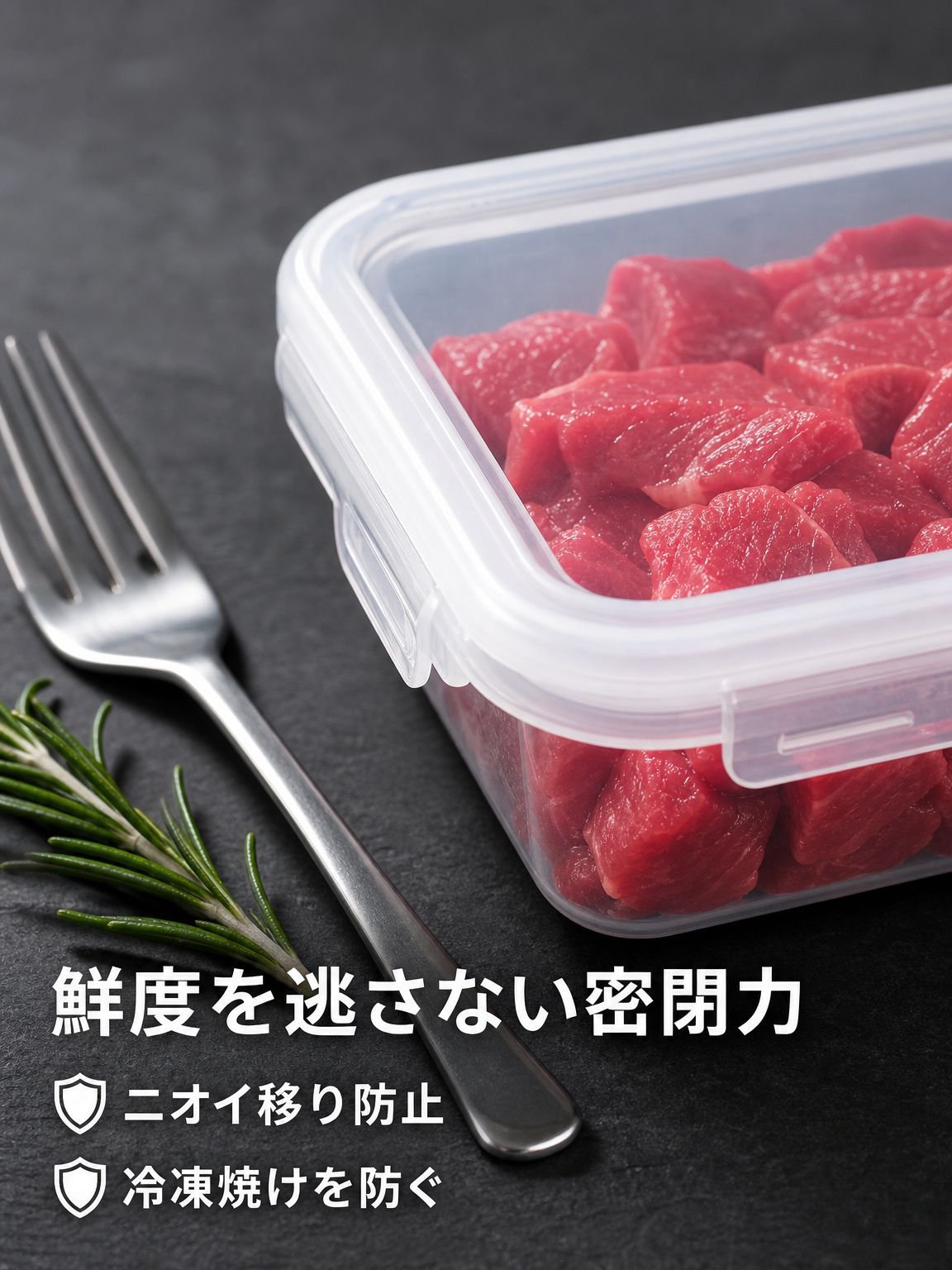 肉専用密閉冷凍容器・電子レンジ対応・分けて保存しやすい