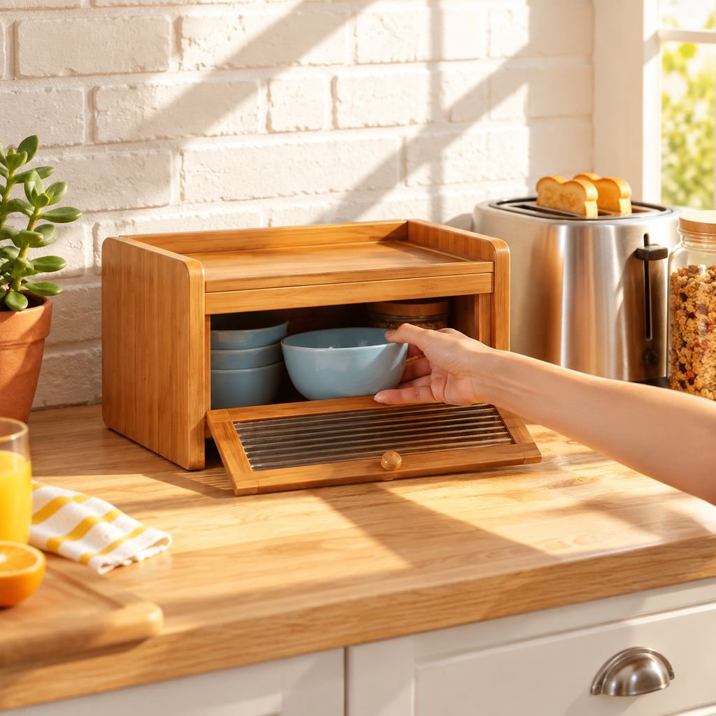 Modern aesthetic tea set with rice bowl on wooden table
