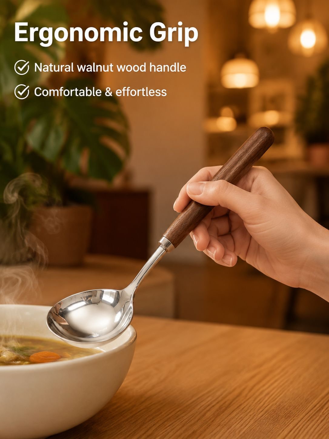 Stainless Steel Walnut Wood Spoon