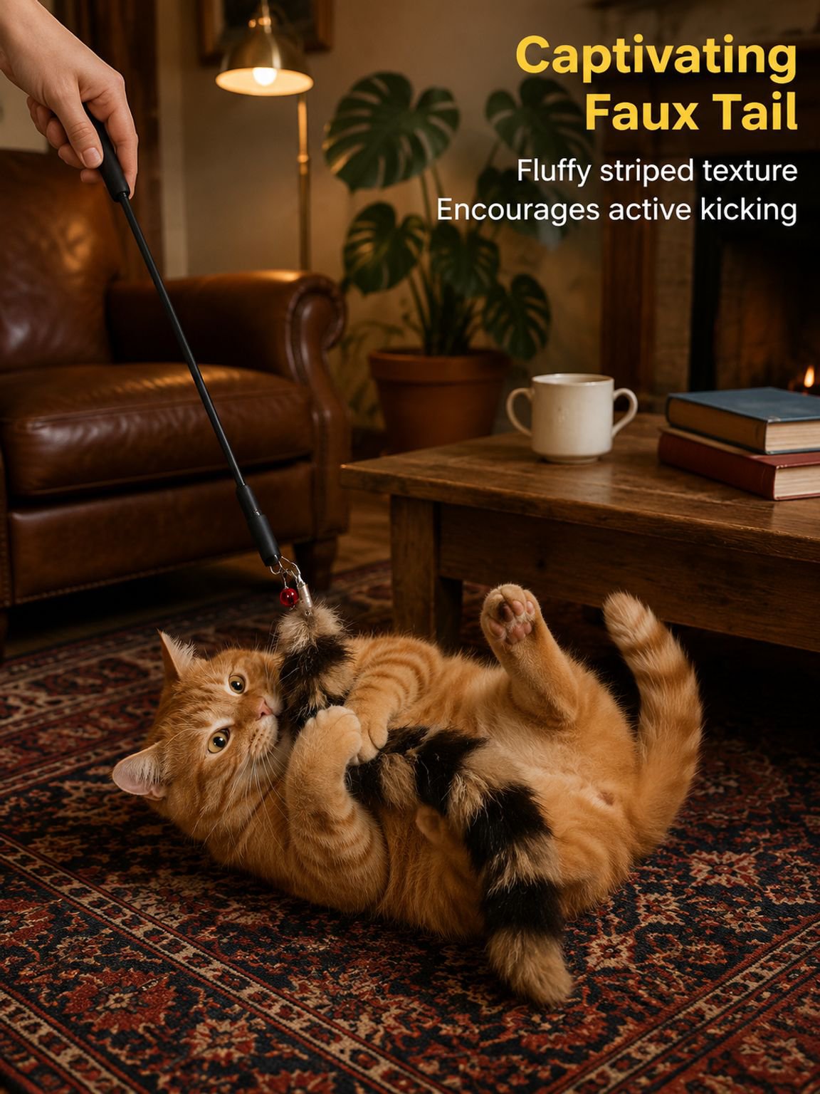 New cat teaser stick with long pole and bite resistance