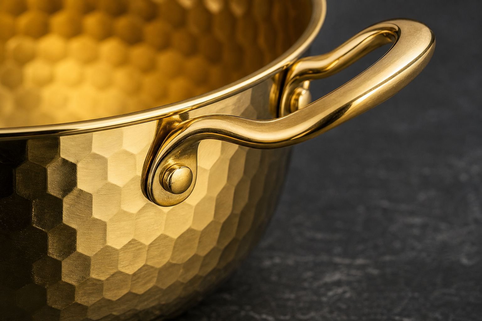 Double handle gold soup pot for noodles and soups