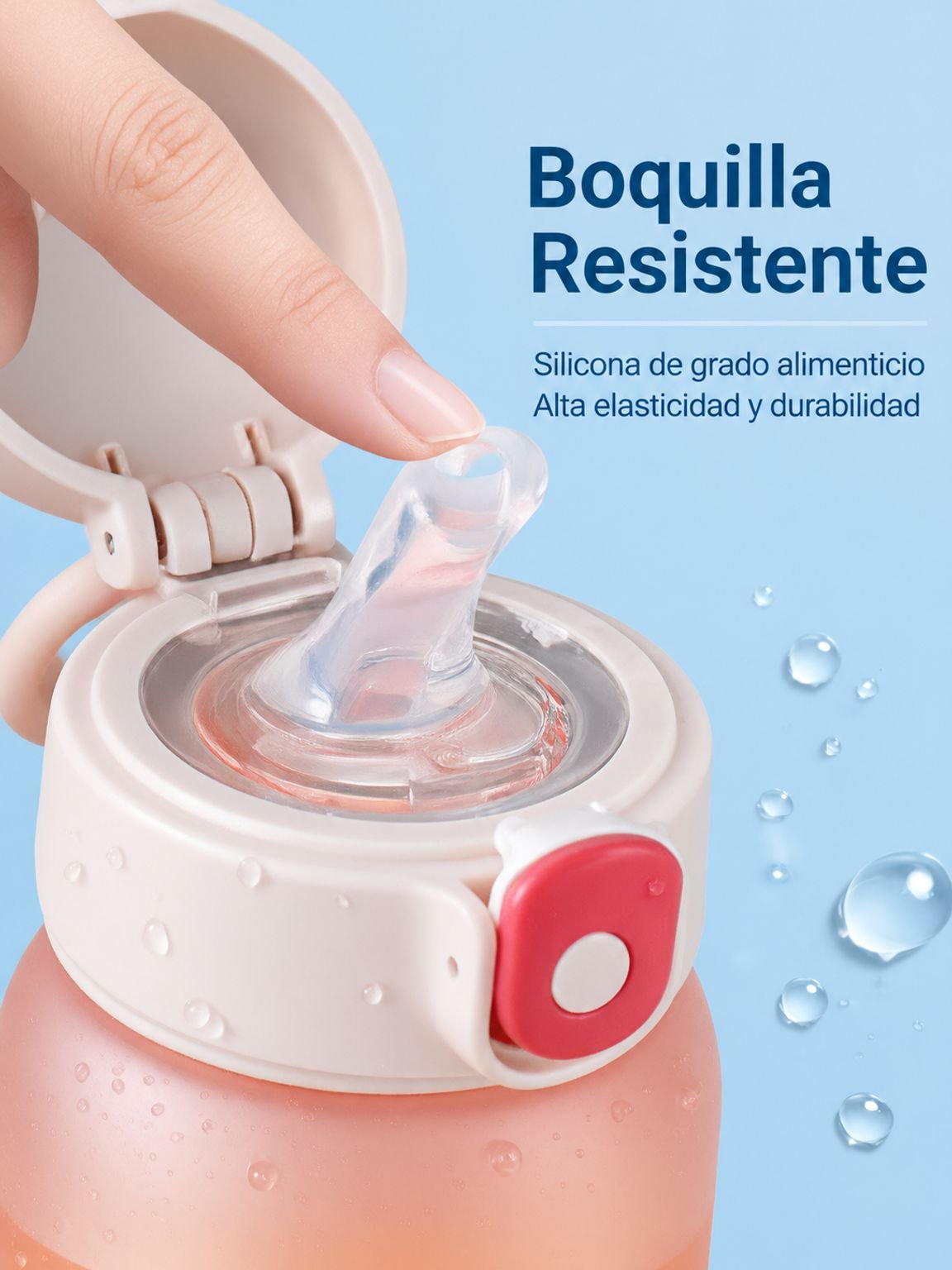 Botella reutilizable con pajita integrada para beber cómodamente