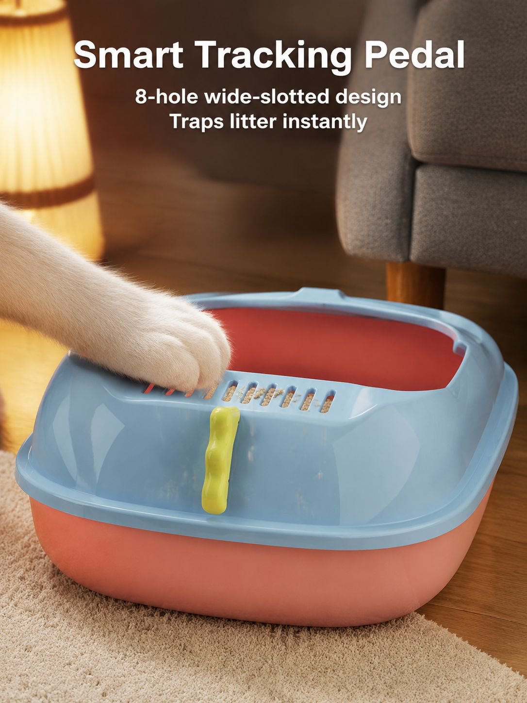 Semi-enclosed litter box