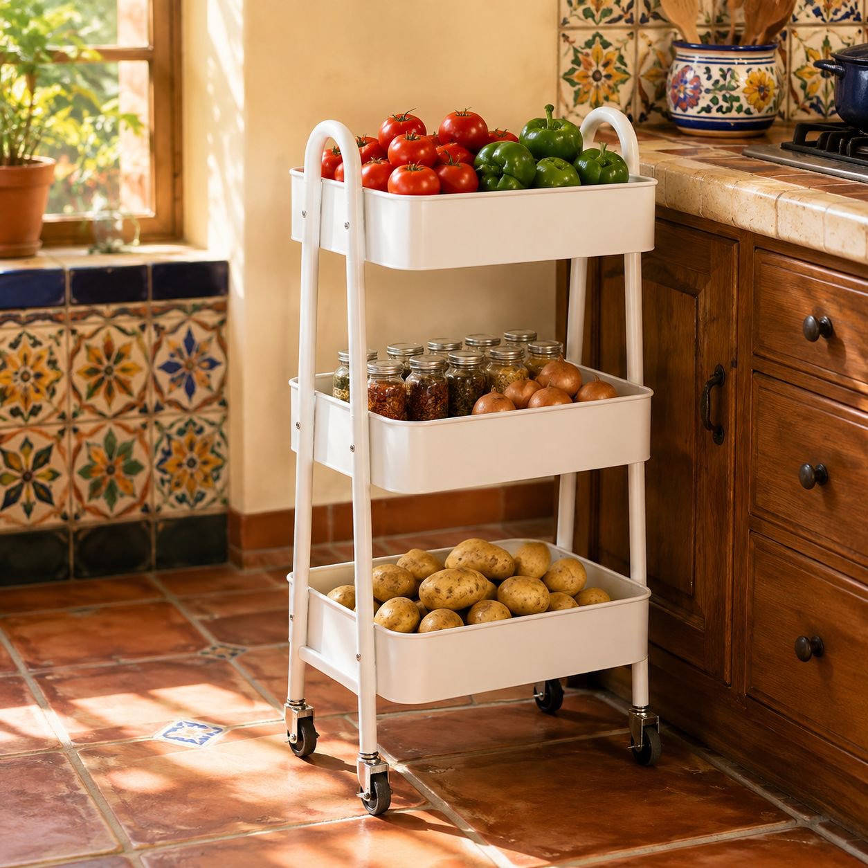 Estantes extraíbles hogar dormitorio aperitivos estante de almacenamiento cocina cuarto de baño esta