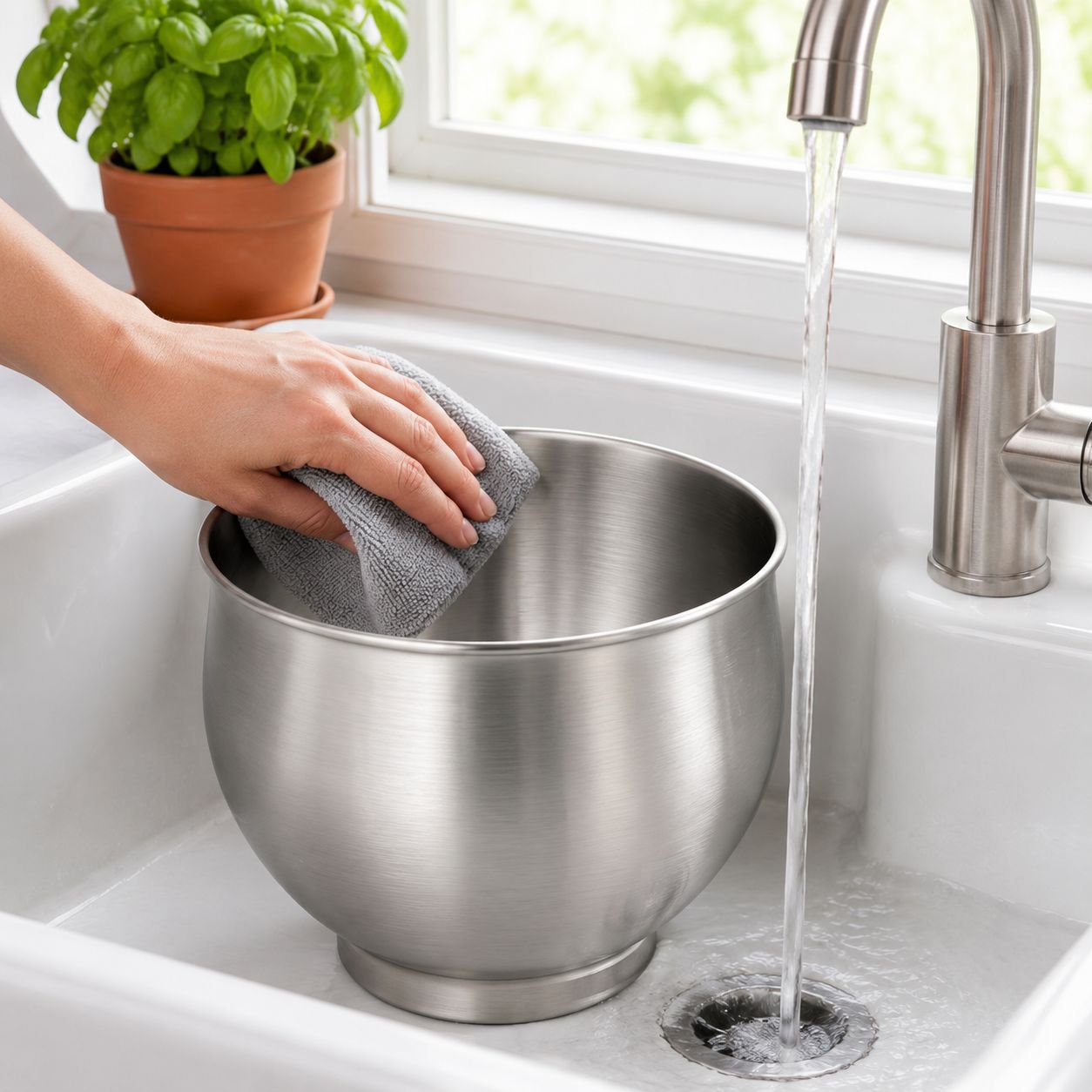 Food processor whisking eggs with powerful motor