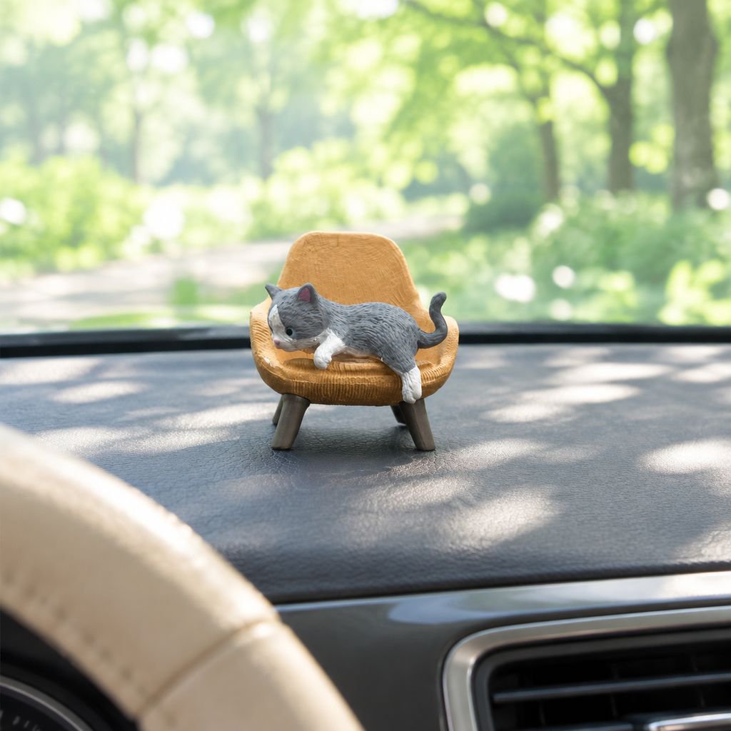かわいい猫デザインの車用フィギュア