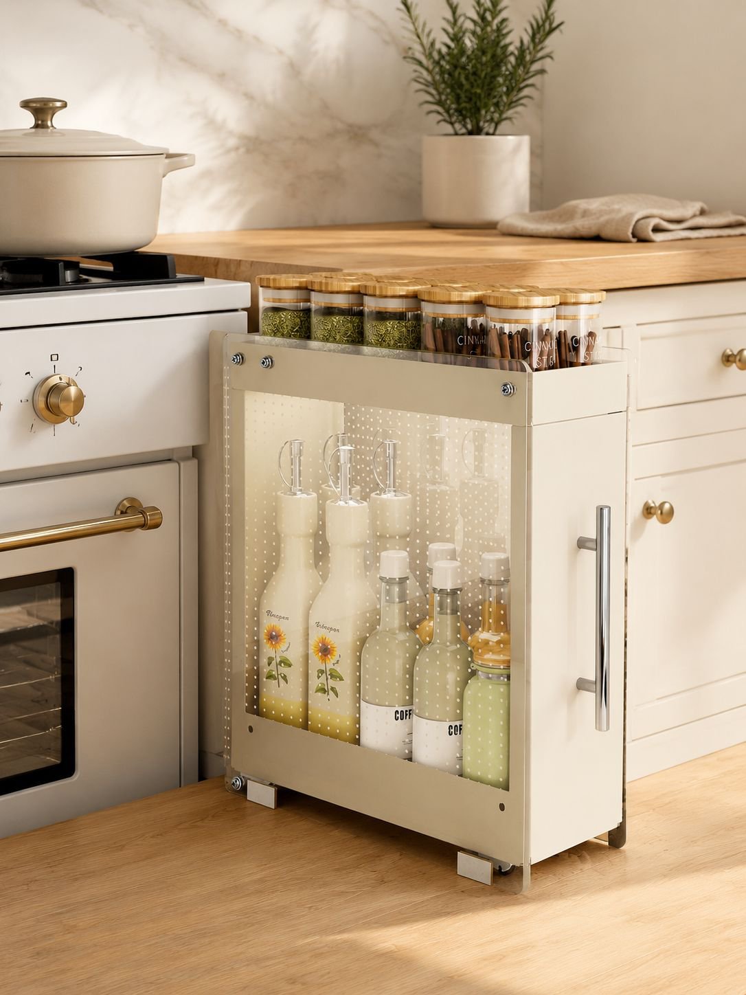 Étagère à épices amovible pour la cuisine, étagère de rangement murale pour