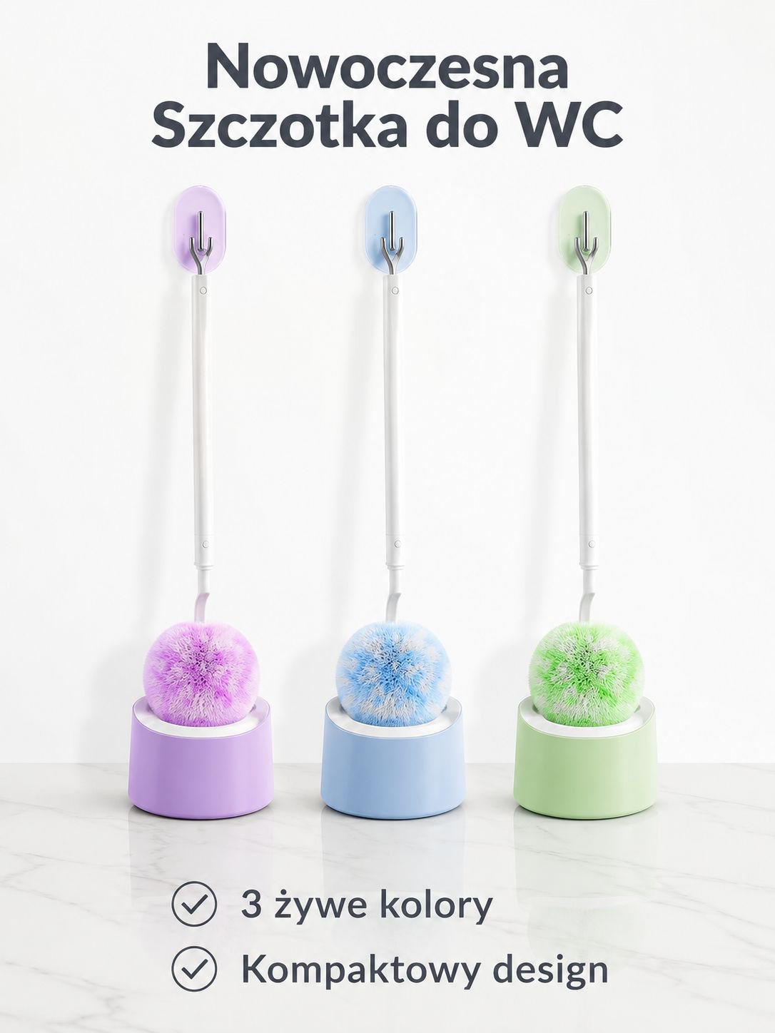 Miękka szczotka do WC z włókna siatkowego – nie rysuje powierzchni