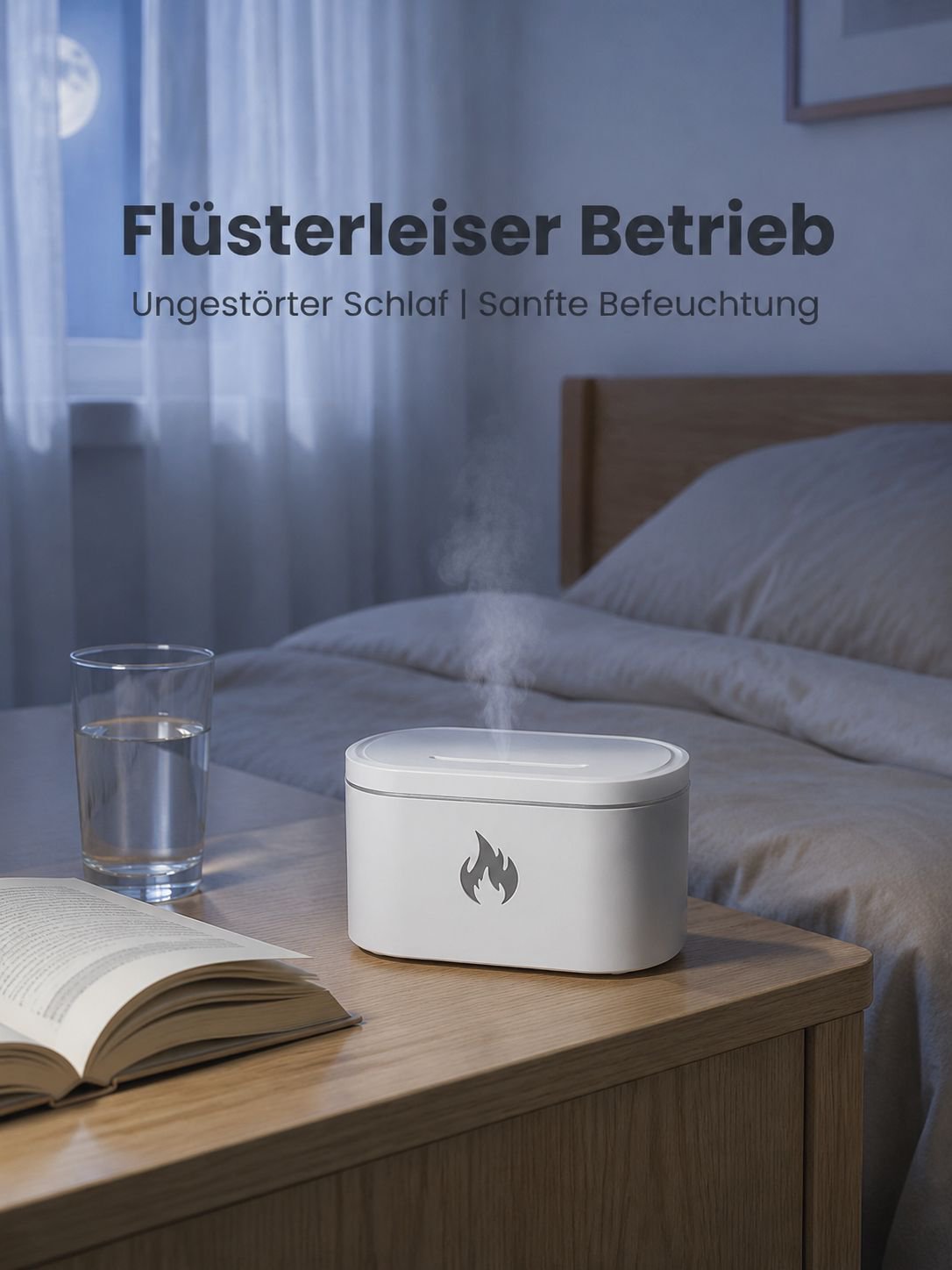Flammen-Effekt Aroma Diffusor mit USB-Stecker und Nachtlicht für Zuhause