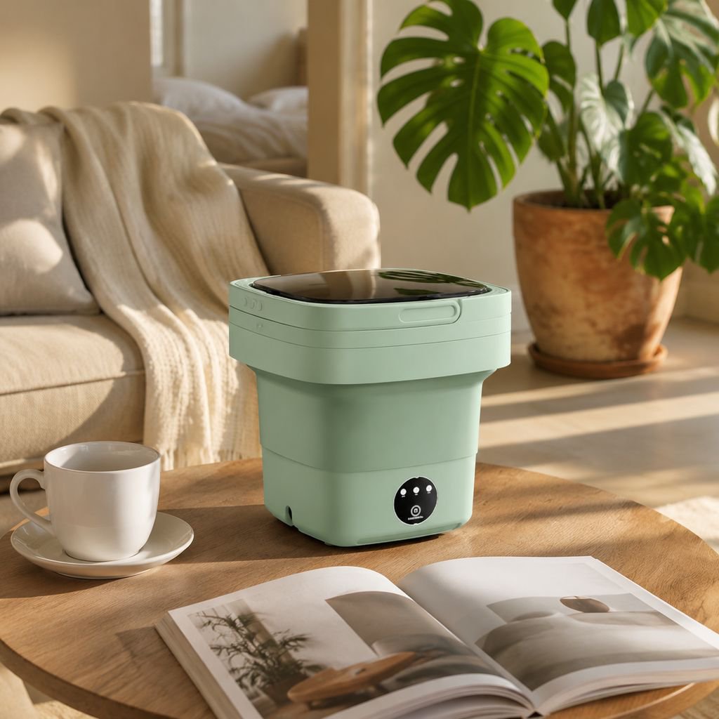 8L capacity portable washing machine in use