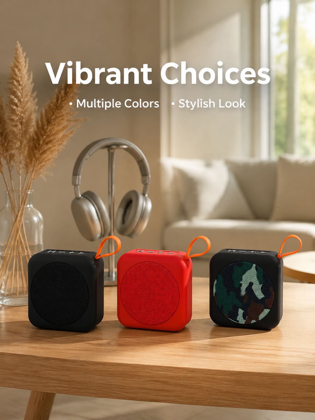 Portable Square Bluetooth Speaker, Outdoor Waterproof Mini Fabric Speaker with Handle