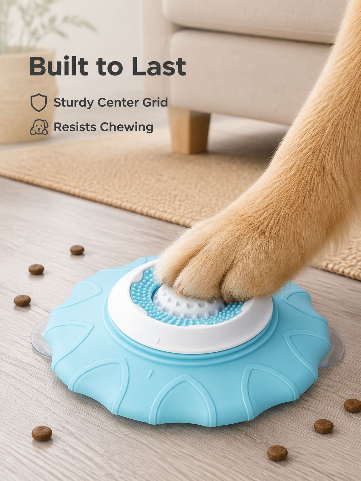 Cat and dog licking slow-eating toys