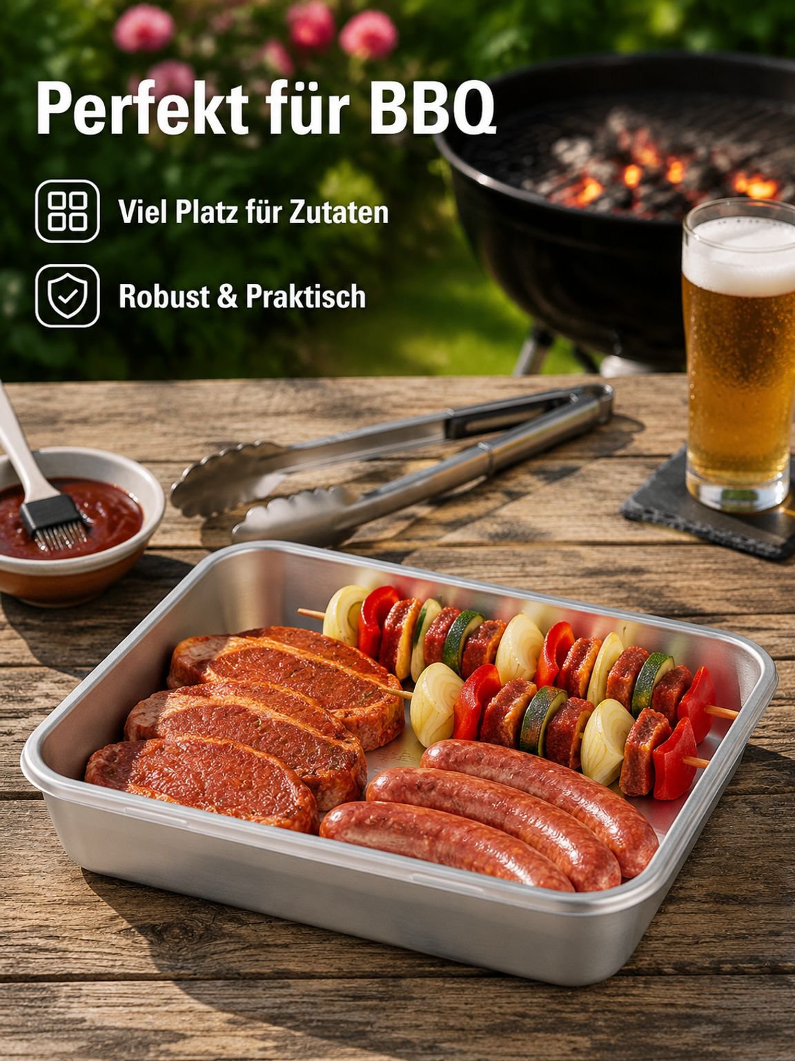 Edelstahl-Backblech Grilltablett Brottablett