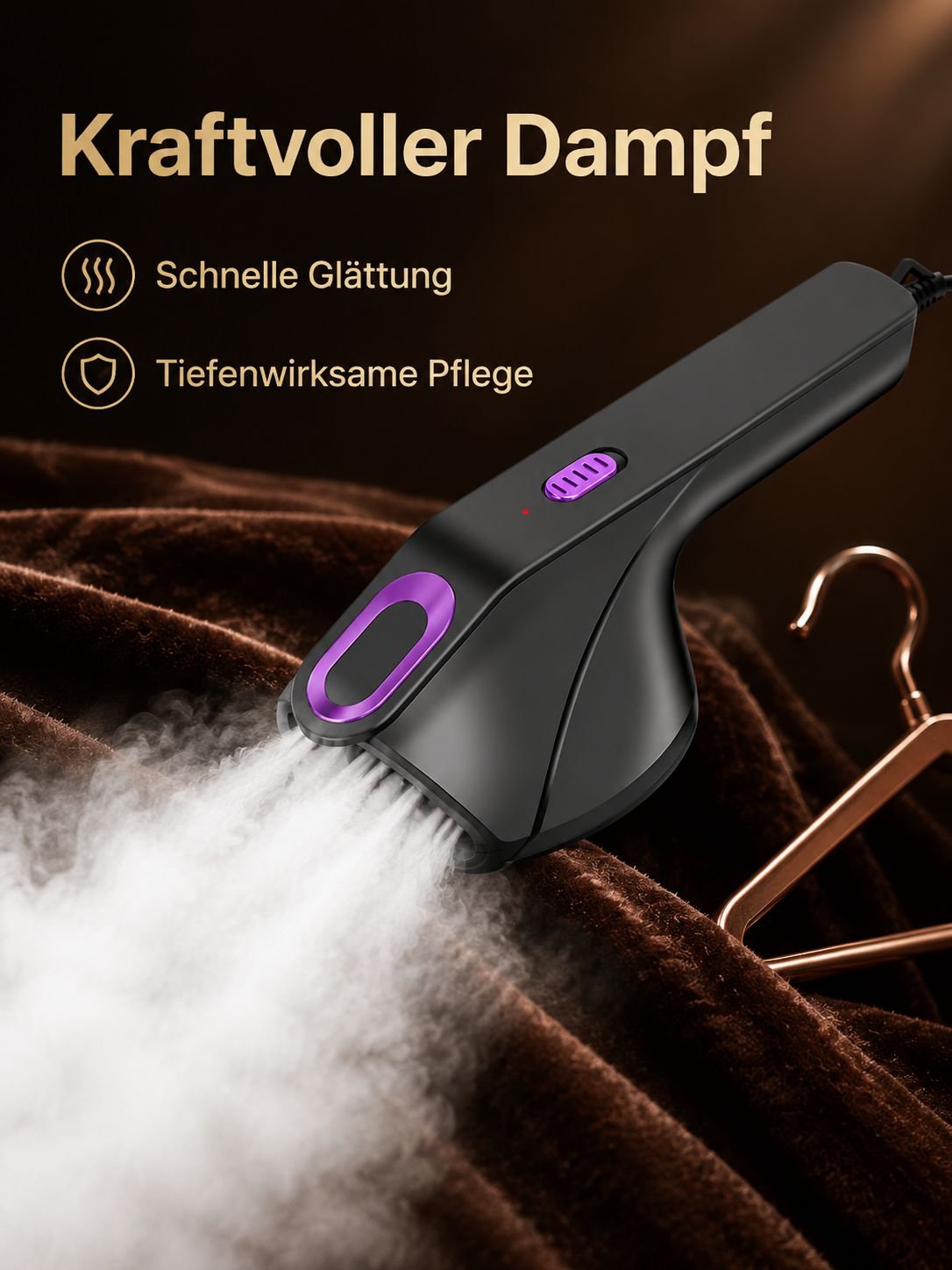 Kompaktes, tragbares Dampfbügeleisen für schnelles Glätten ohne Gewebeschäden