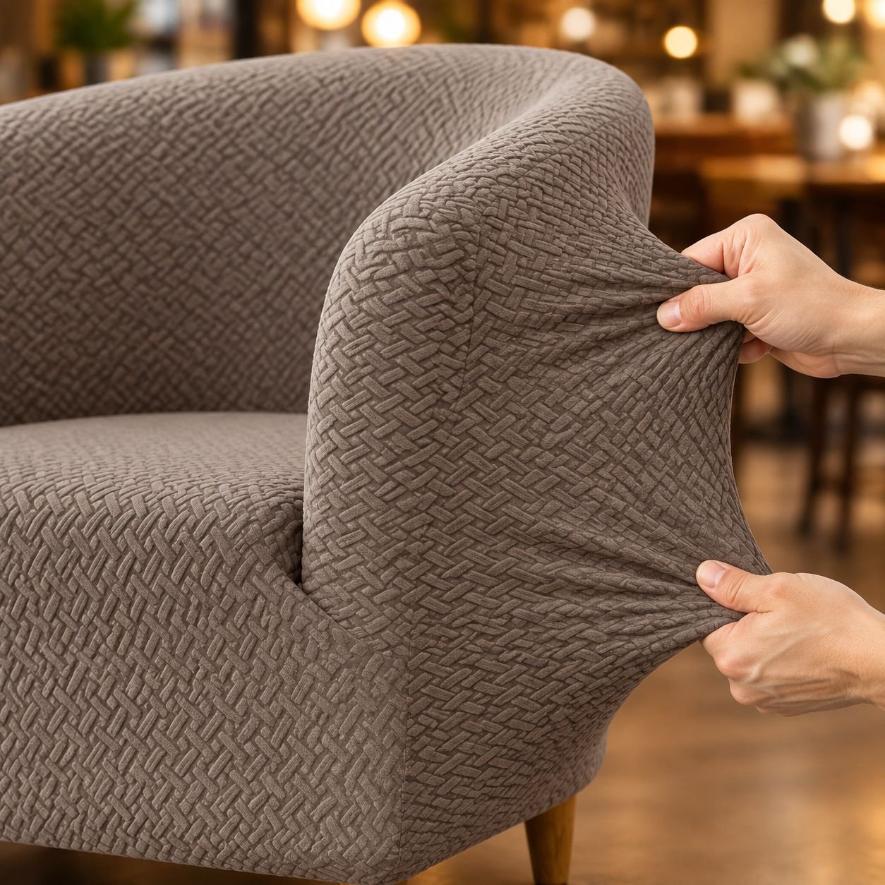 Housse de sofa individuelle extensible épaisse pour café