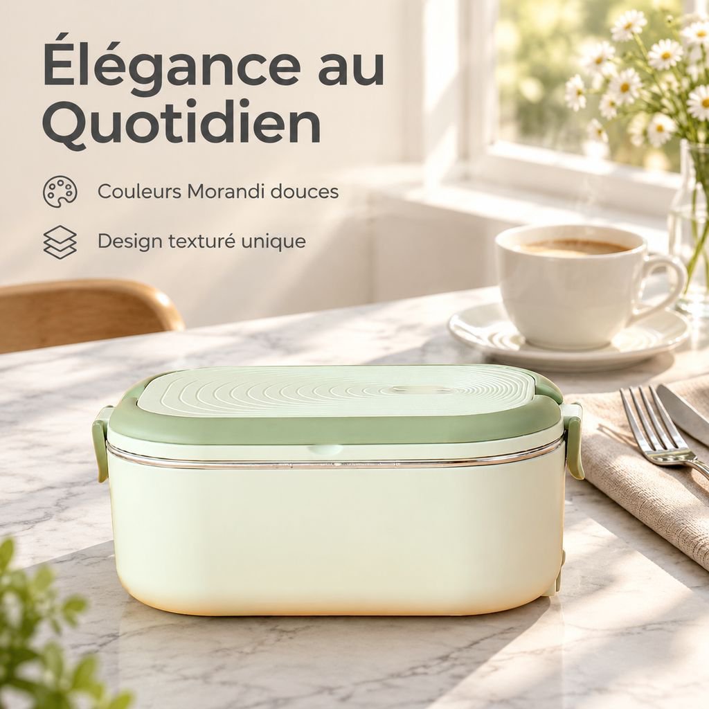 Boîte Déjeuner Électrique Chauffante Inox Bento Isotherme Bureau Étudiant