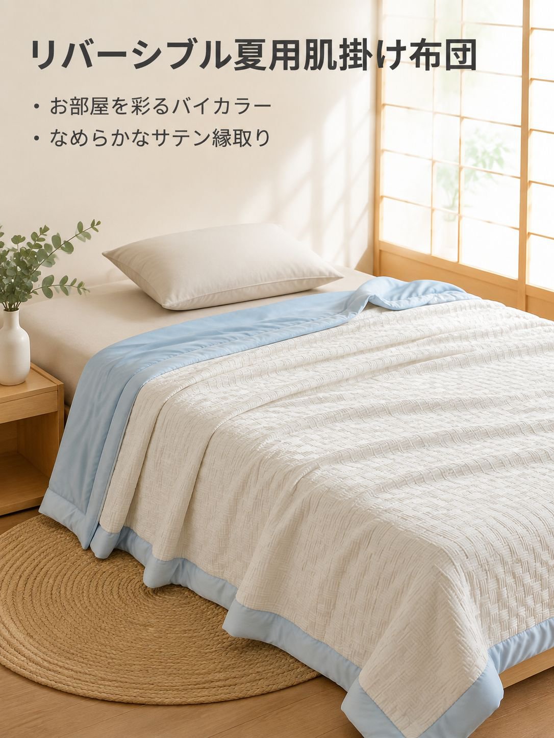 夏用ひんやり通気性コットン掛け布団