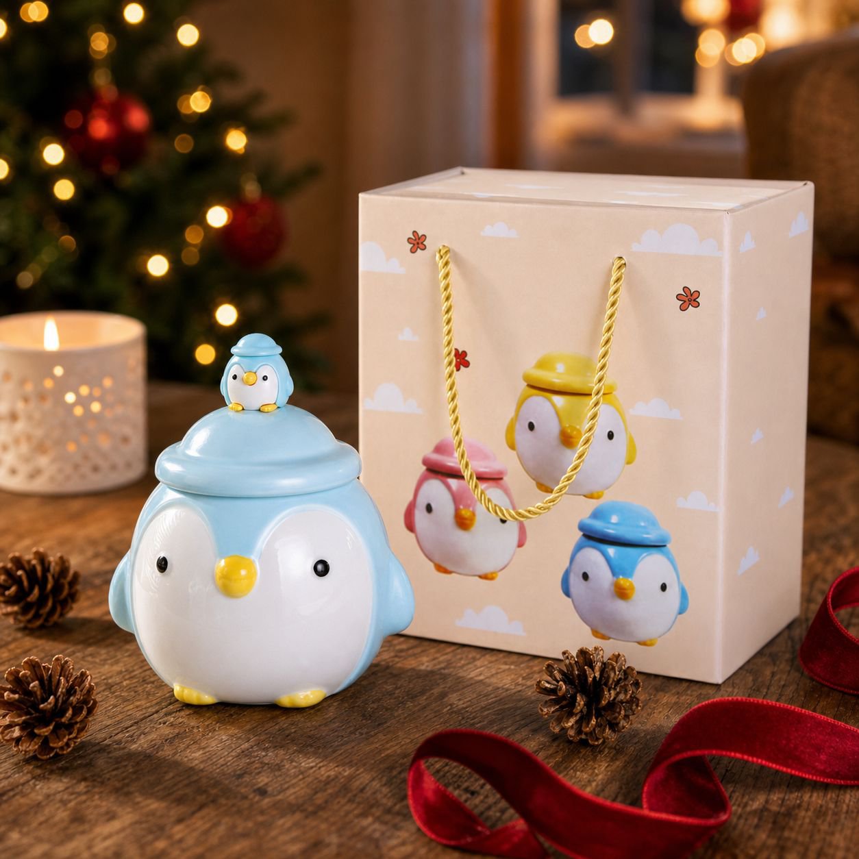 Cute Ceramic Cartoon Mug Warm Cup Gift Set - Perfect for Holidays