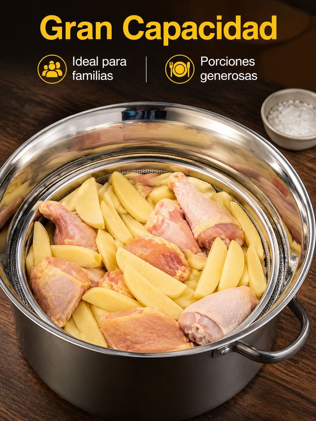Freidora de gran capacidad con filtro