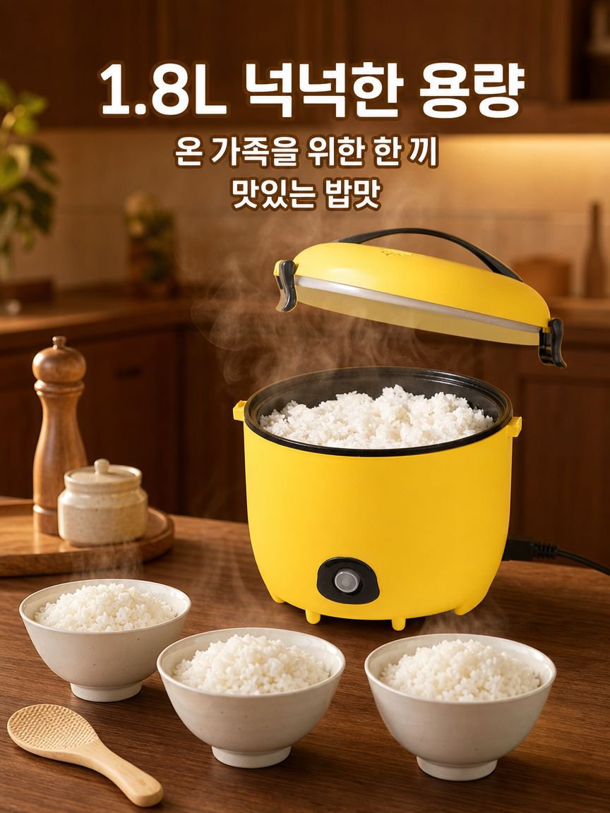 1.8L 용량 노란 오리 밥솥