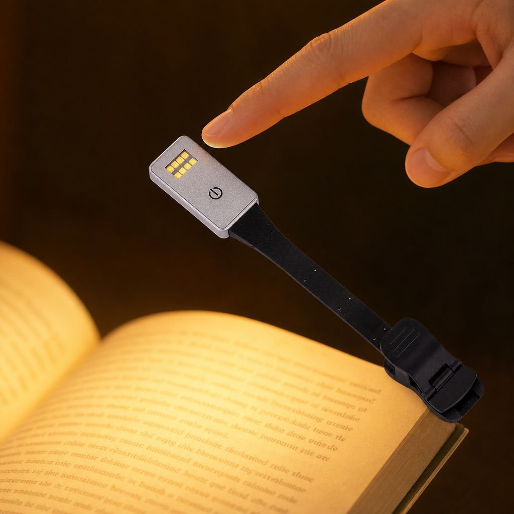 Mini portable reading light with flexible neck