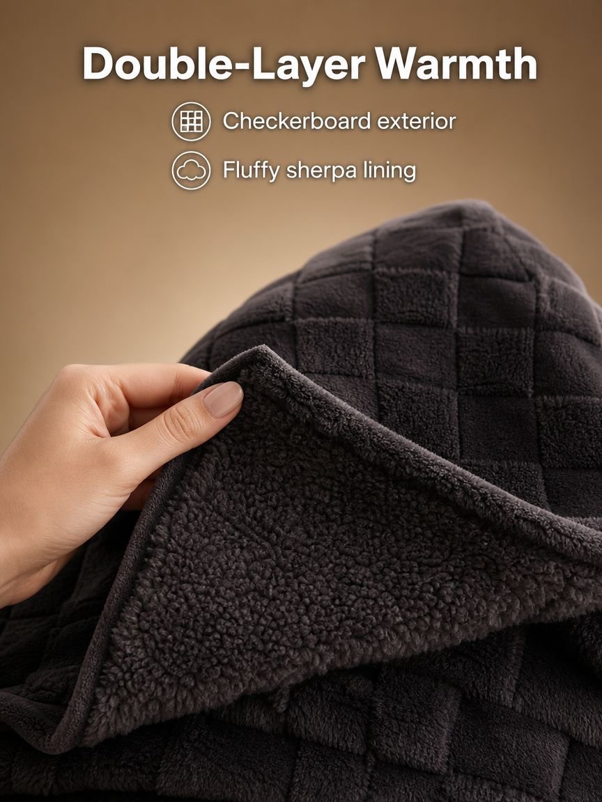 Detachable Snap Fleece Throw