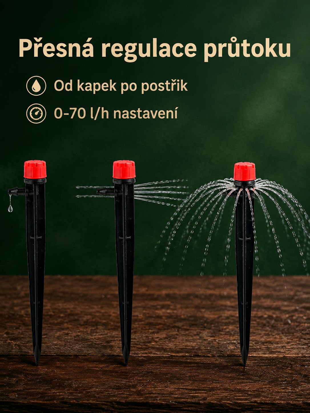 Postřikovač zavlažuje trávník rovnoměrně