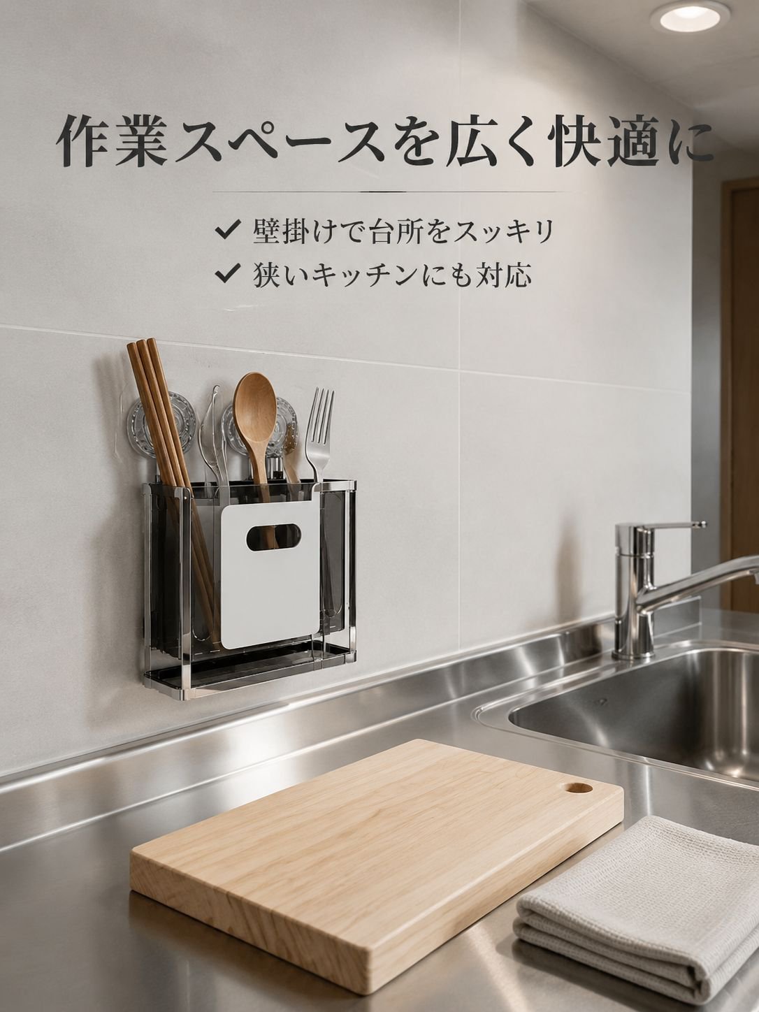 壁掛け式無穴箸かご