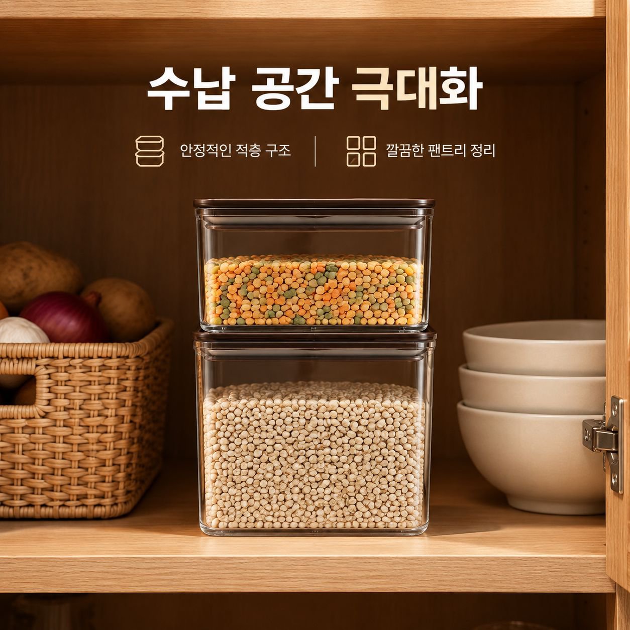 주방 다용도 잡곡 곡물 저장 용기