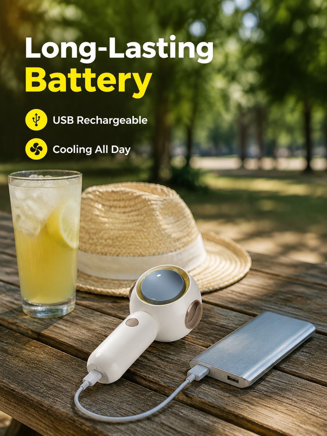 Powerful Turbo Mini Fan USB Rechargeable Portable Handheld Large Wind Pocket Fan