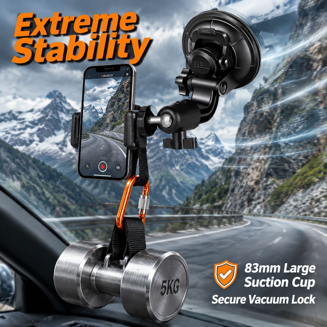 Mobile Phone Holder, Car Suction Cup, Car Glass Fixing Clip, Camera Dash Cam, Truck Navigation Holde