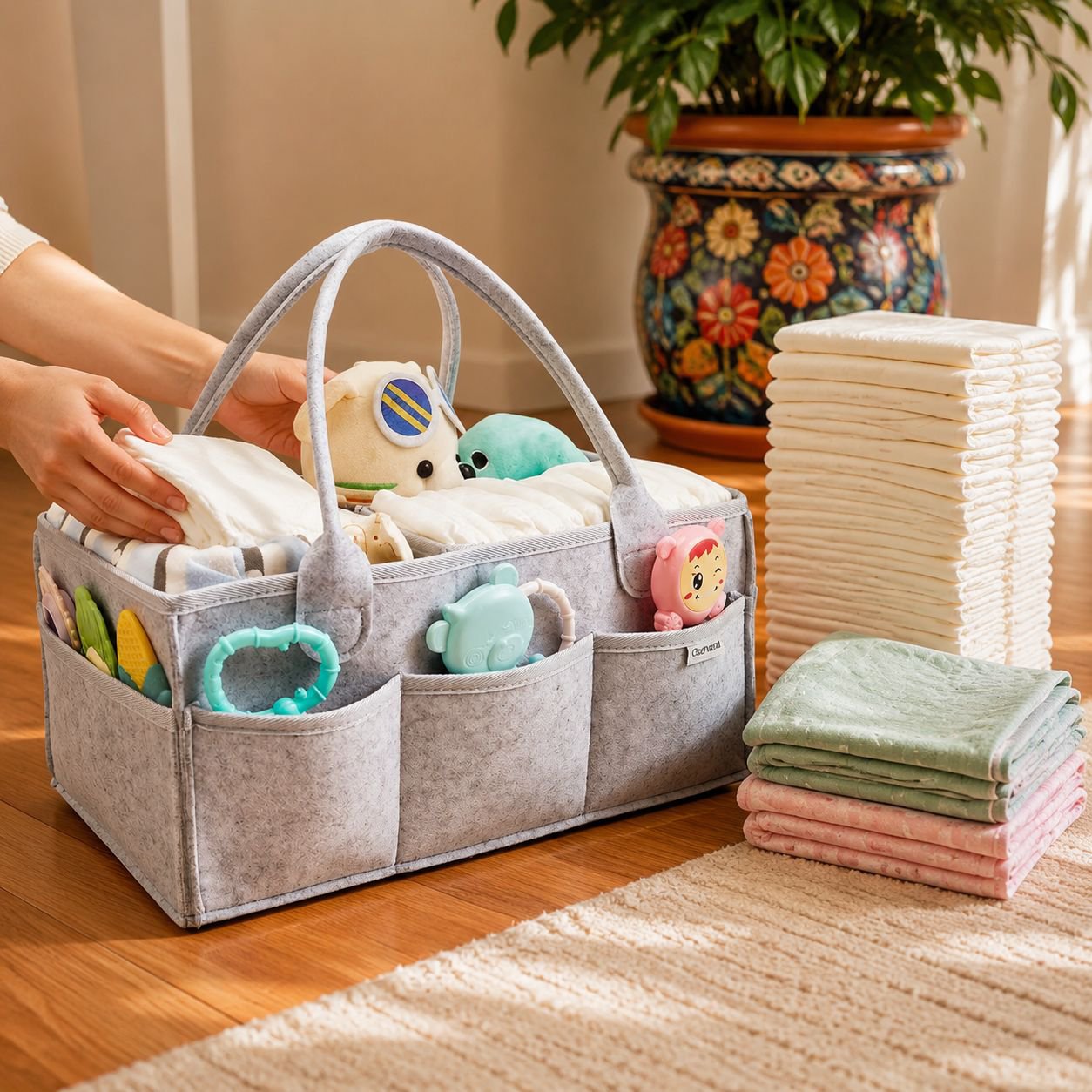 Organizador portátil de pañales para viajes