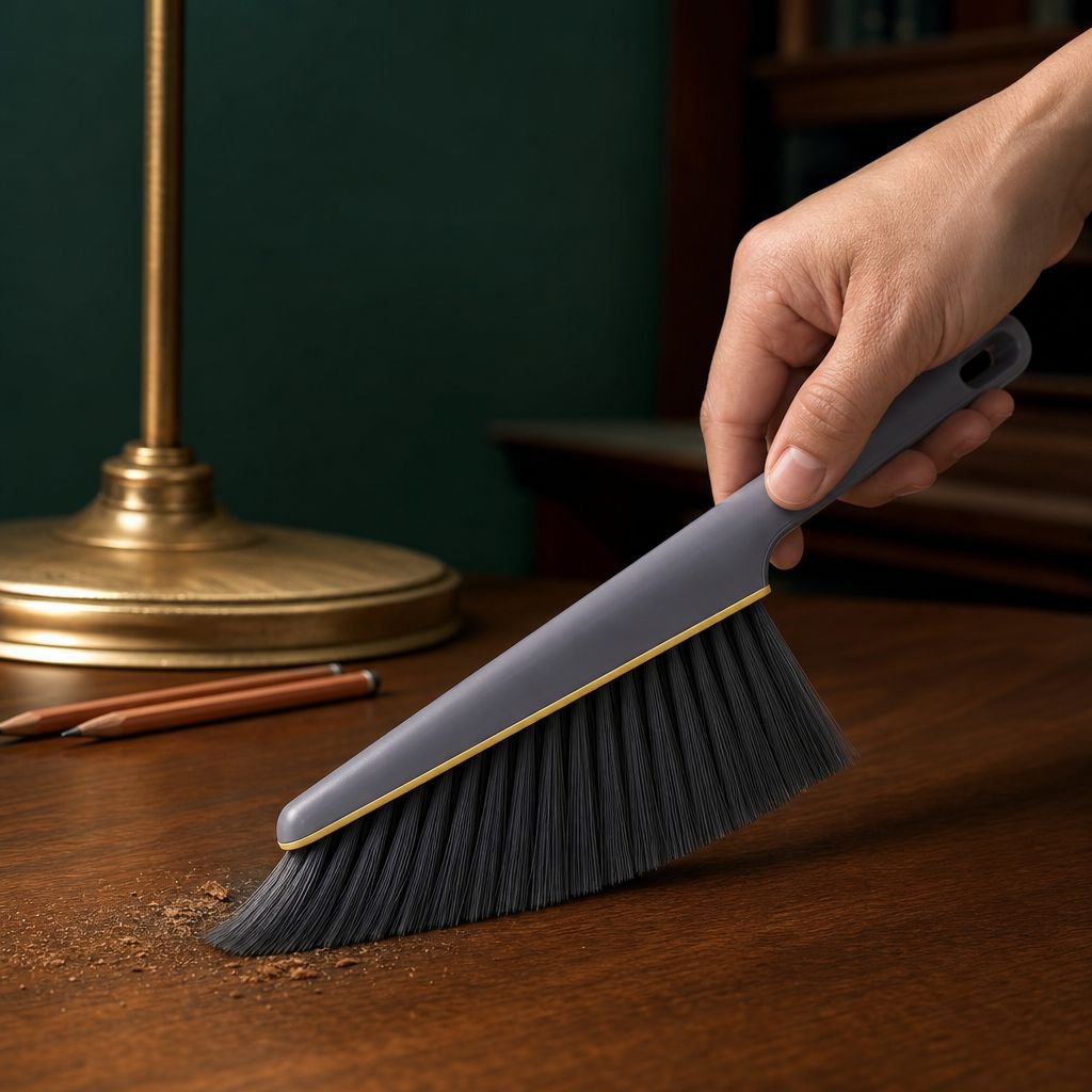 Dusting brush set stored neatly in handle