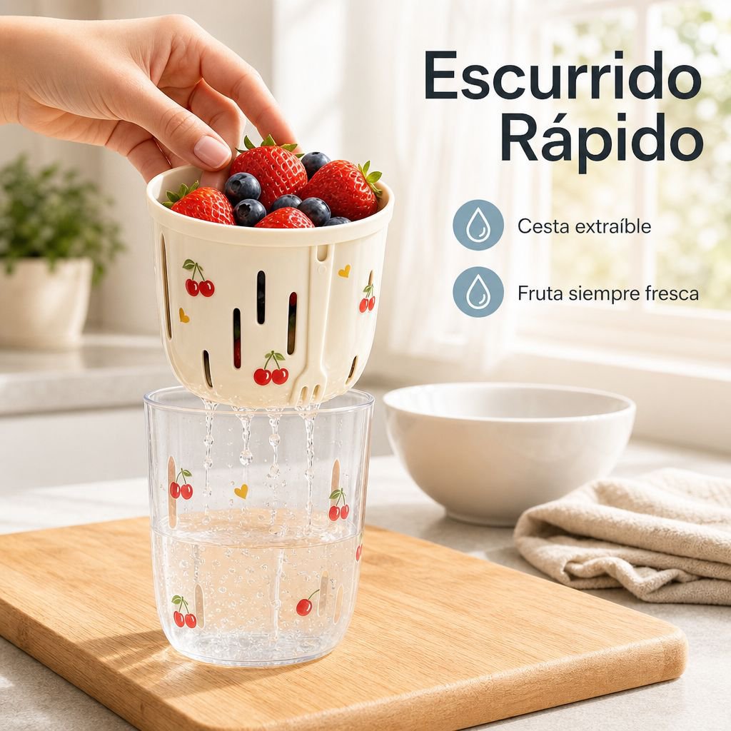 Vaso portátil de batido de frutas tipo caricatura con tenedor