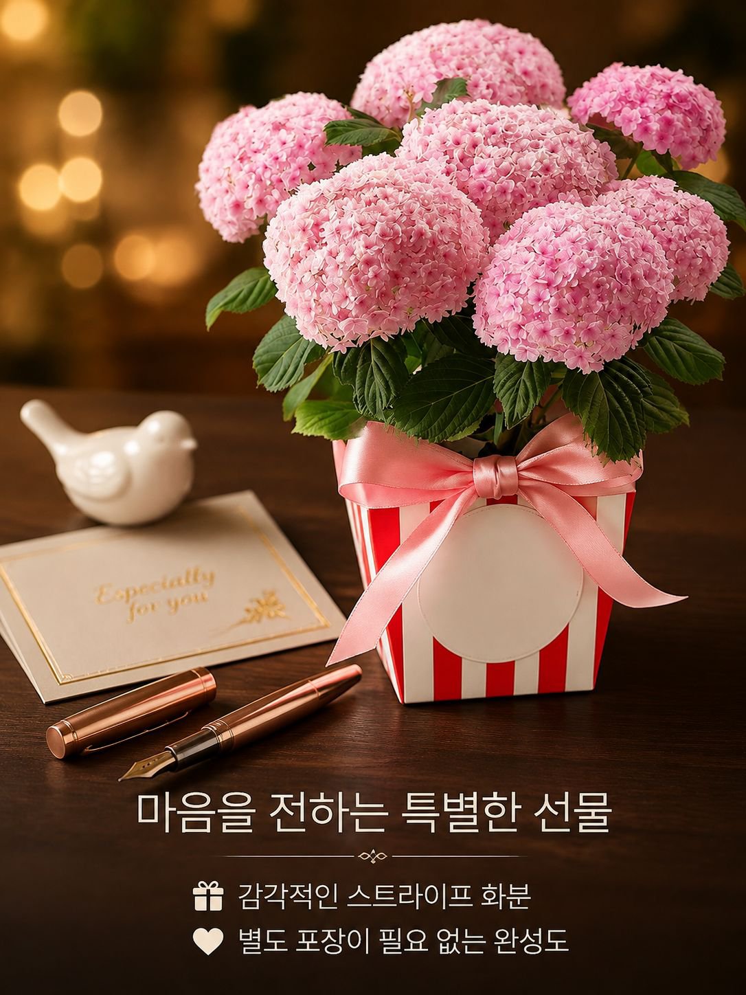 화분에 심은 수국