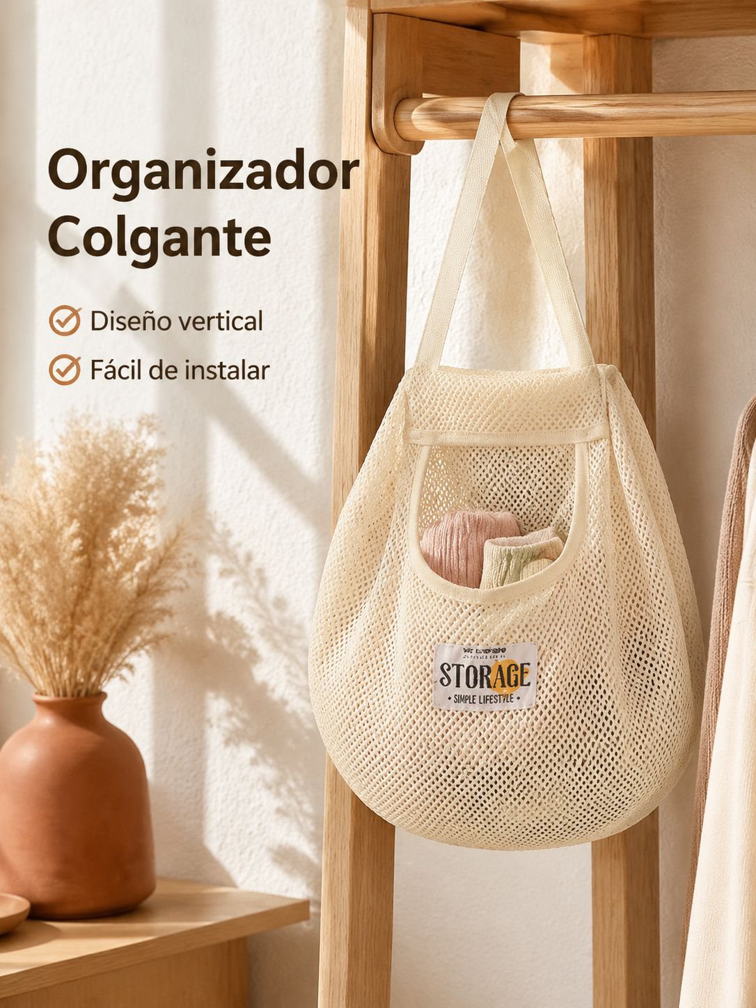 Bolsa colgante de almacenamiento para calcetines estilo japonés, organizador de ropa y ropa interior