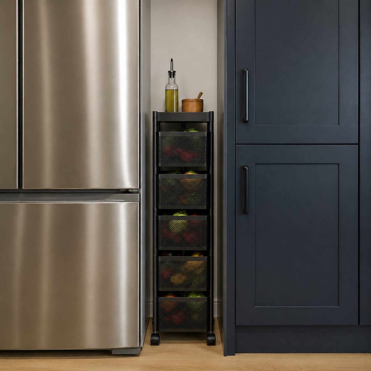 Household Multi-Layer Floor Standing Kitchen Shelf
