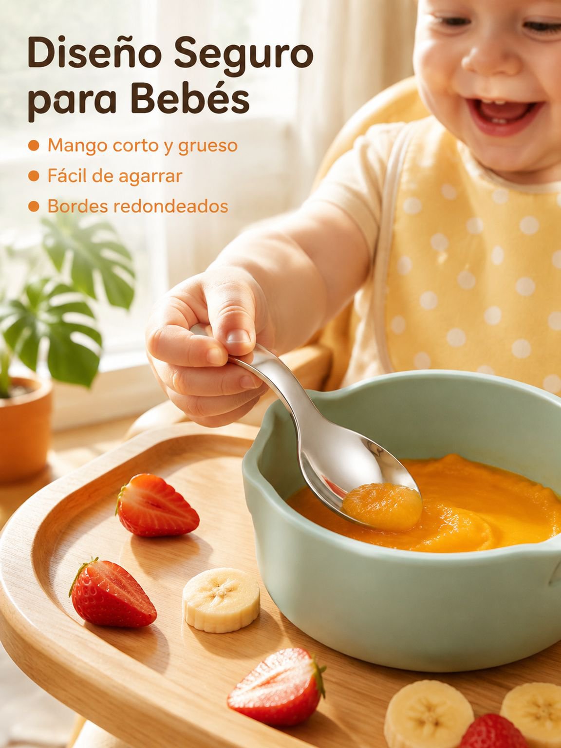 Cucharita para helado de mango corto 