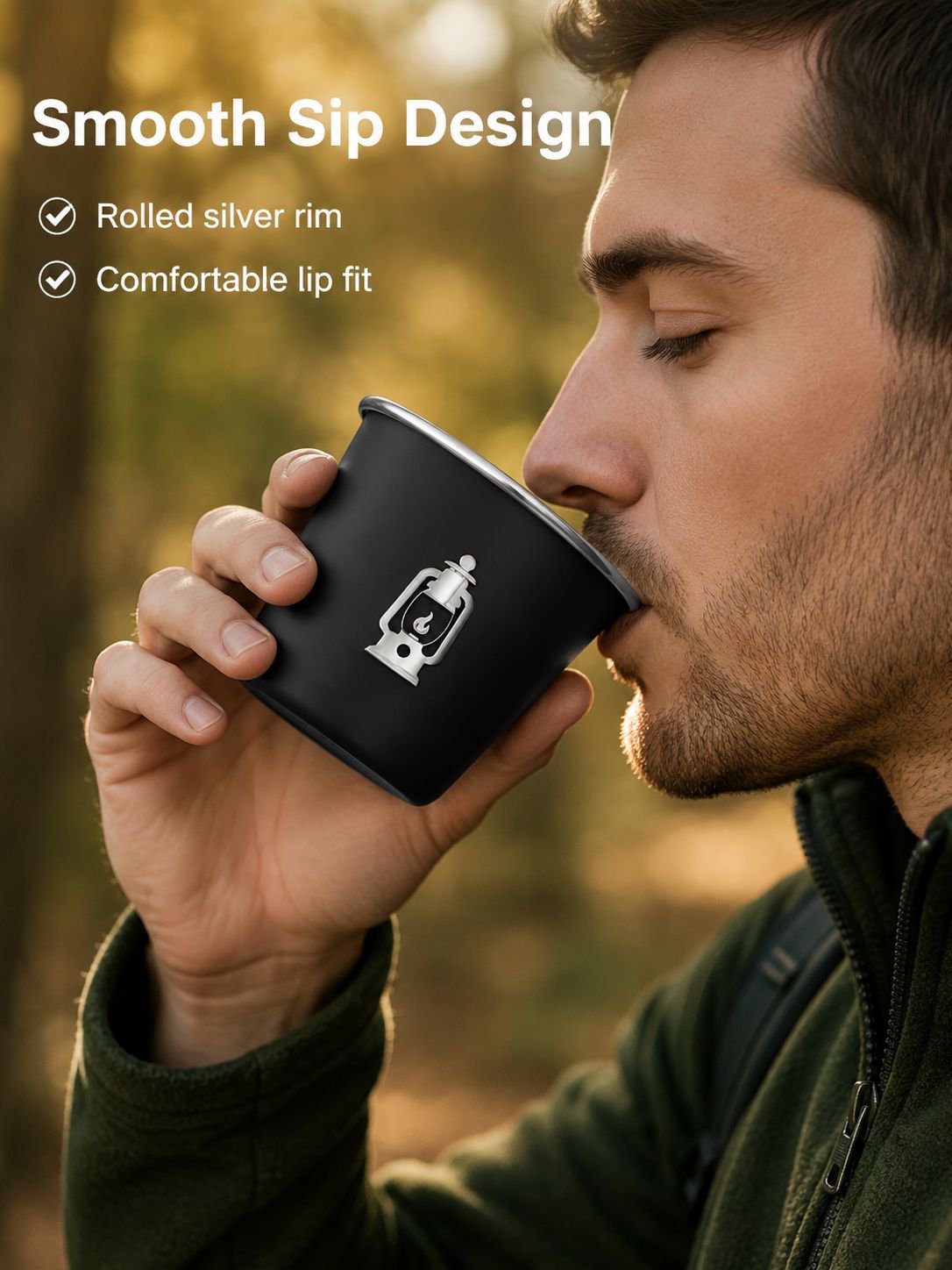 Close-up of stainless steel cups showing quality craftsmanship