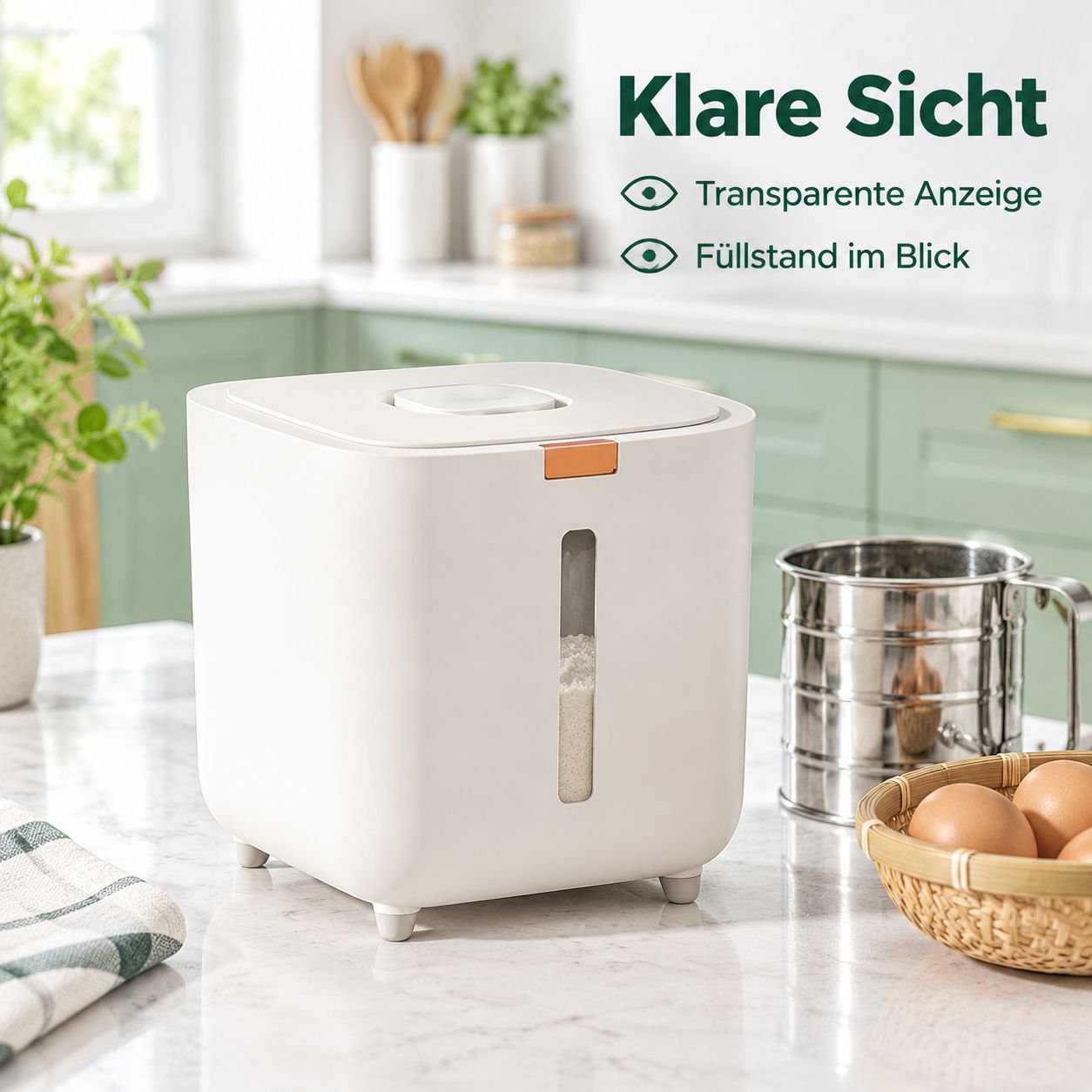 Luftdichter Reisbehälter Lebensmittelqualität Reisbox Vorratsdose für Mehl Küche