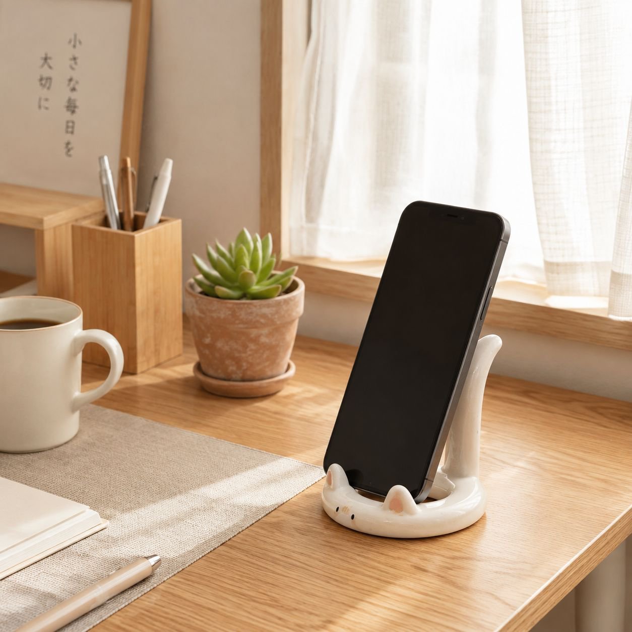 クリエイティブデスクスマホスタンド かわいい多機能オフィス用