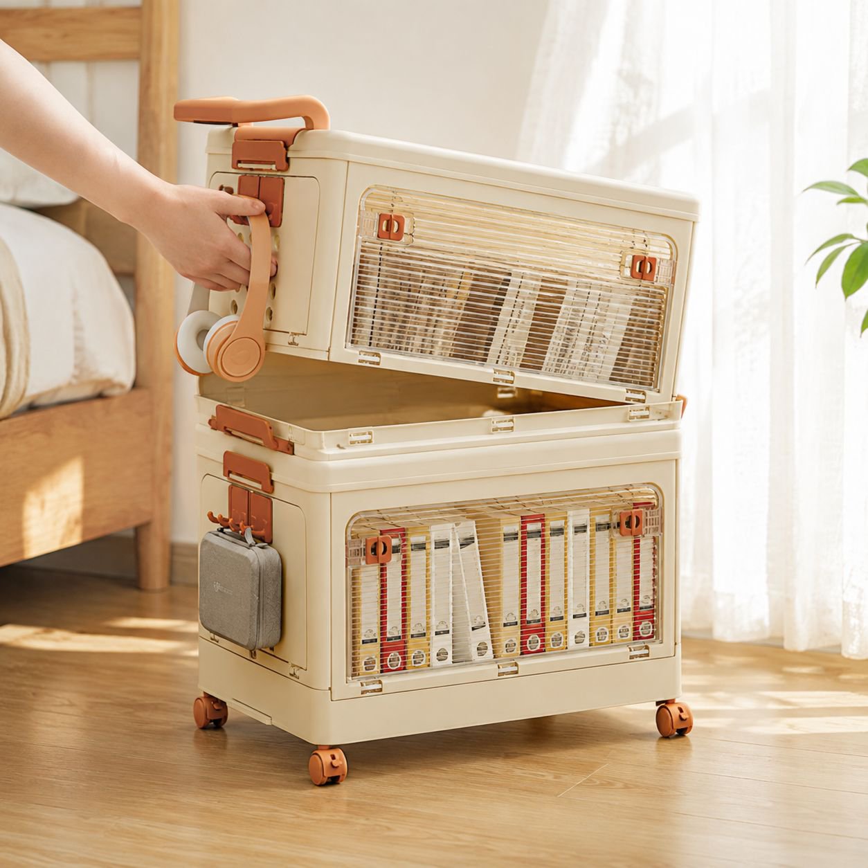 Children's foldable snack cart with large capacity