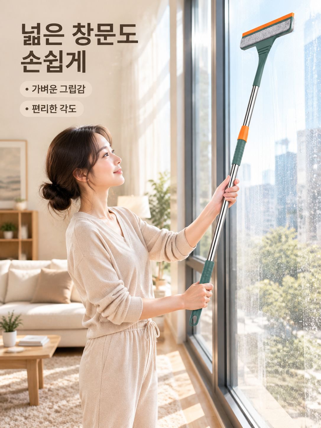 신축가능 유리청소 와이퍼