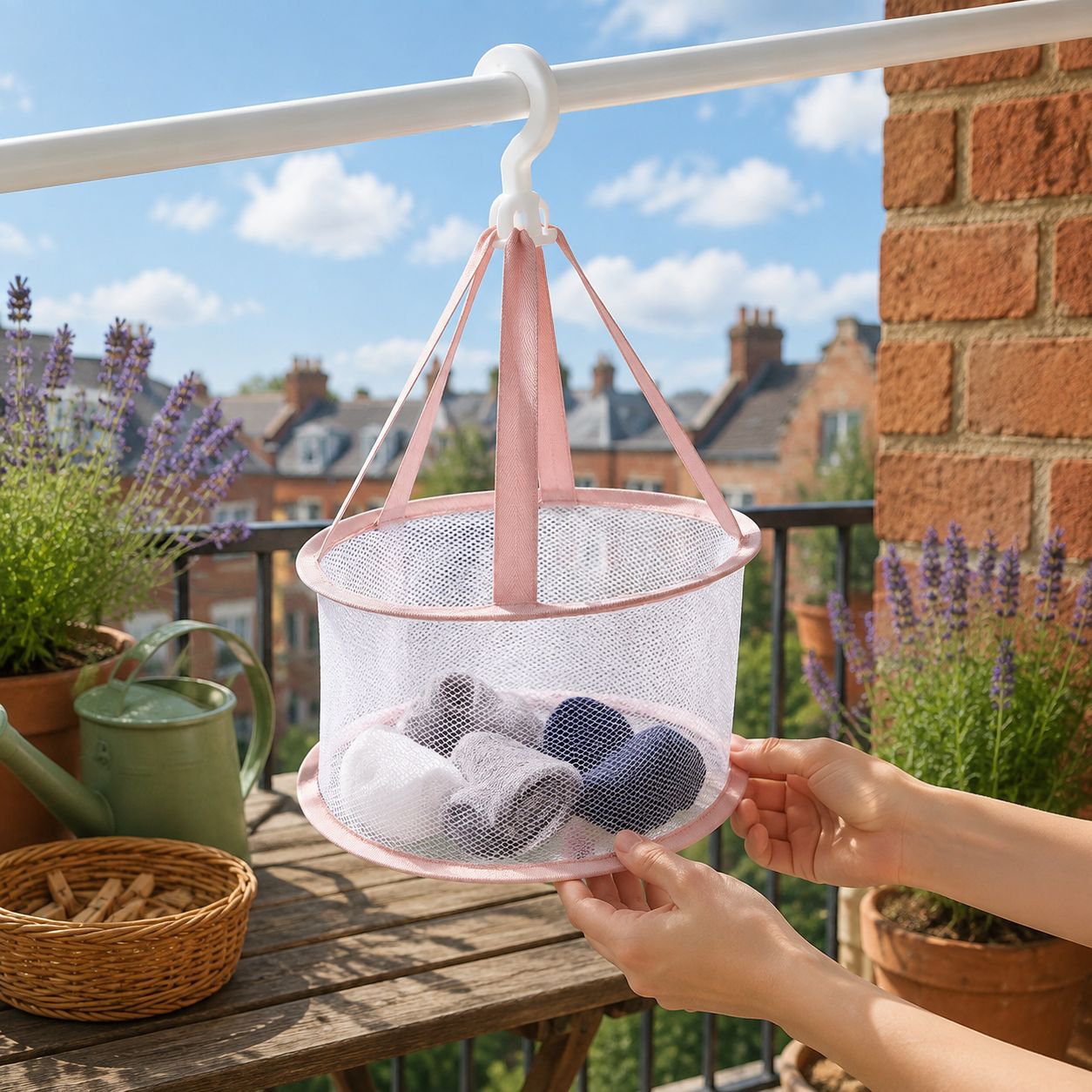 Portable Clothes Drying Mesh Bag Storage Basket