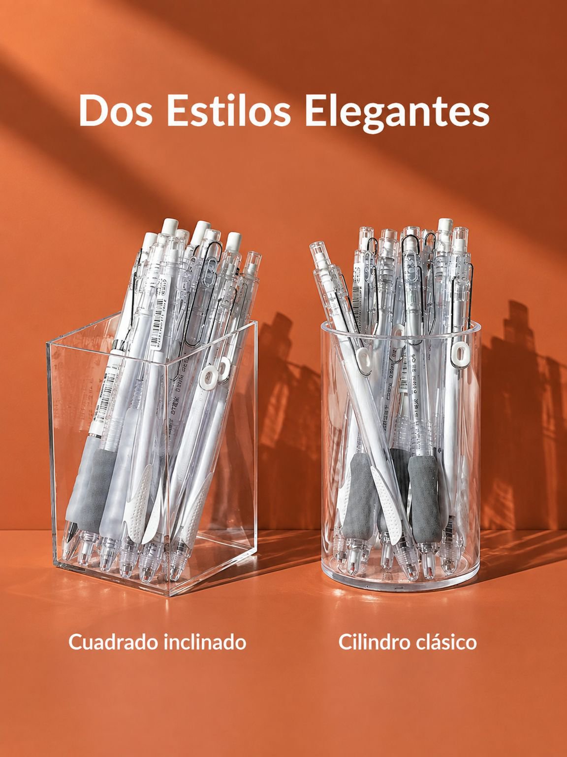 Organizador de diseño minimalista para brochas y útiles escolares