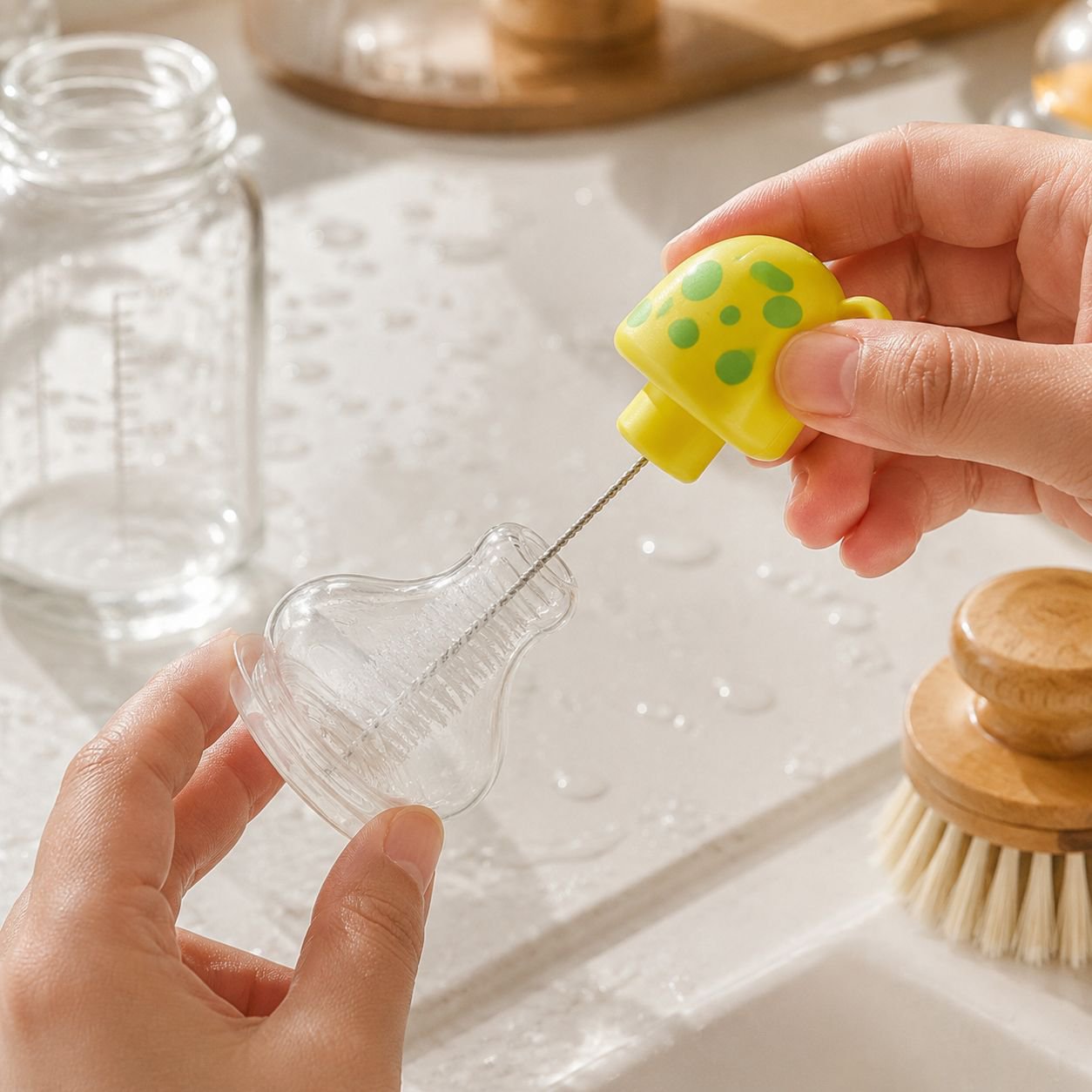 Eco-friendly heart mug brush for daily cleaning tasks